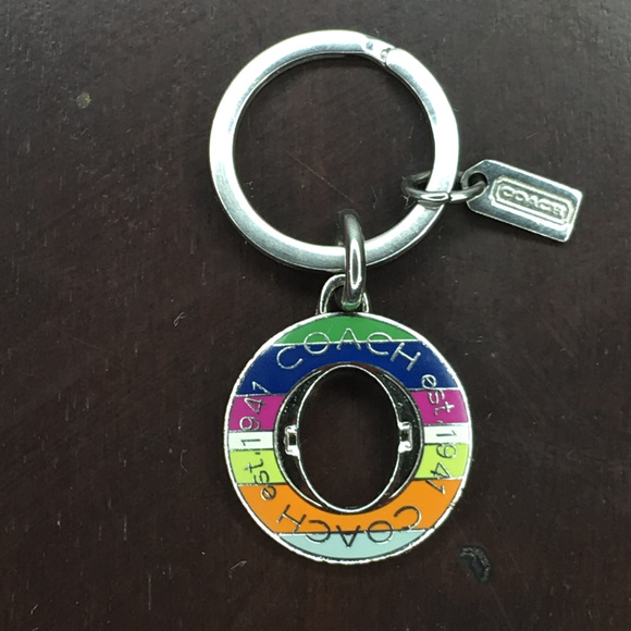 Coach Accessories - Coach Legacy Stripe Round Key Ring Chain